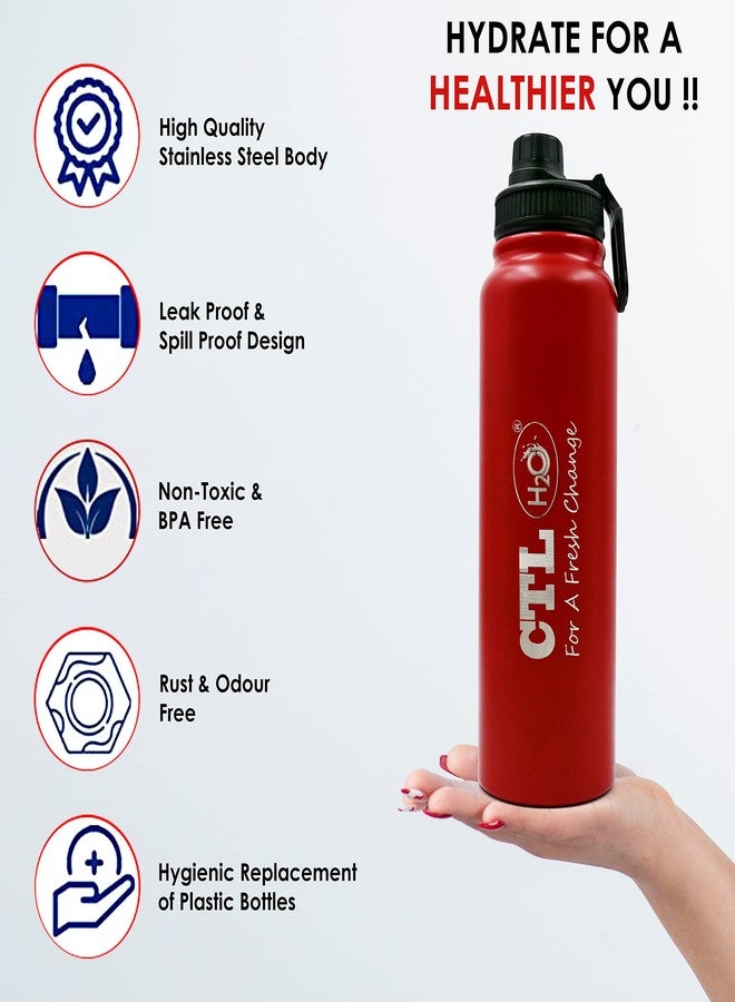 CTLH20 1L Thermosteel Water Bottle for Kids| Hot and Cold Insulated Stainless Steel Flask for School Office Gym Travel| Leak proof and Rust Proof Sipper Bottle With Flip-Top Lid - Image 4